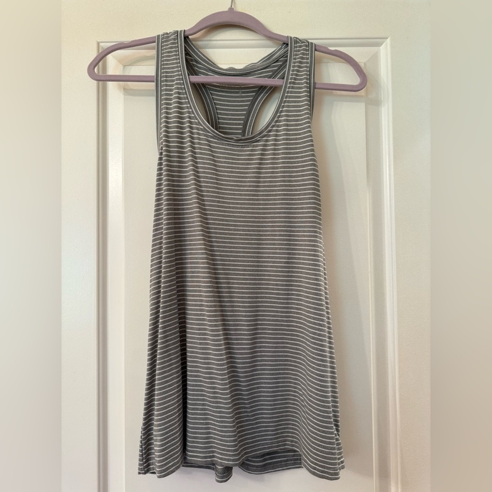 Jockey Gray and White Striped Tank Top